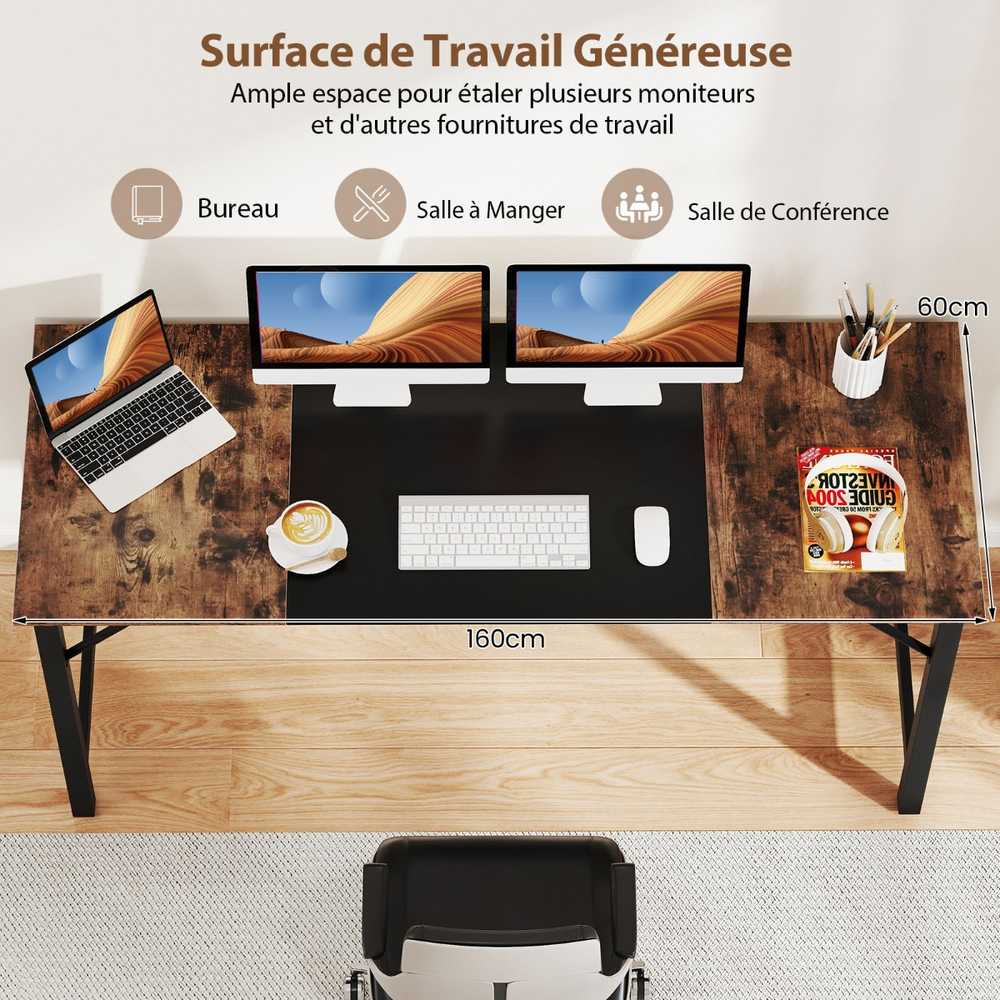 Promotions Kompiuterio stalas, 160x60 cm, Rudas, Juodas
