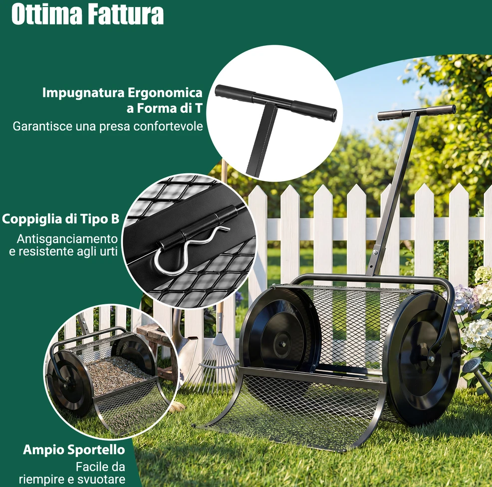 Promotions Komposto barstytuvas 67,5x40x113 cm Žalias Metalas