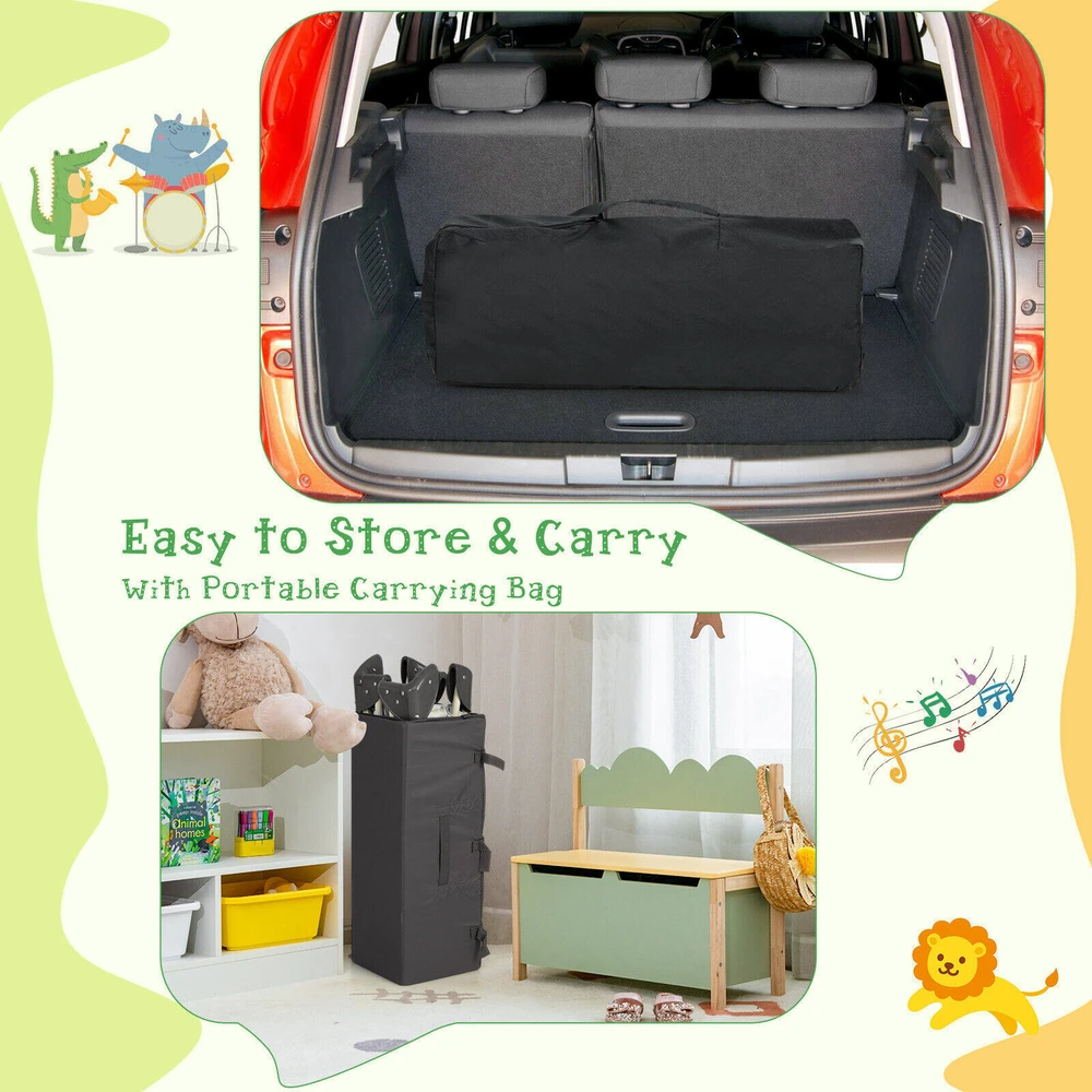 Promotions Konvertuojamas kūdikių žaidimų parkas 3-in-1 102x72x80 cm tamsiai pilkas