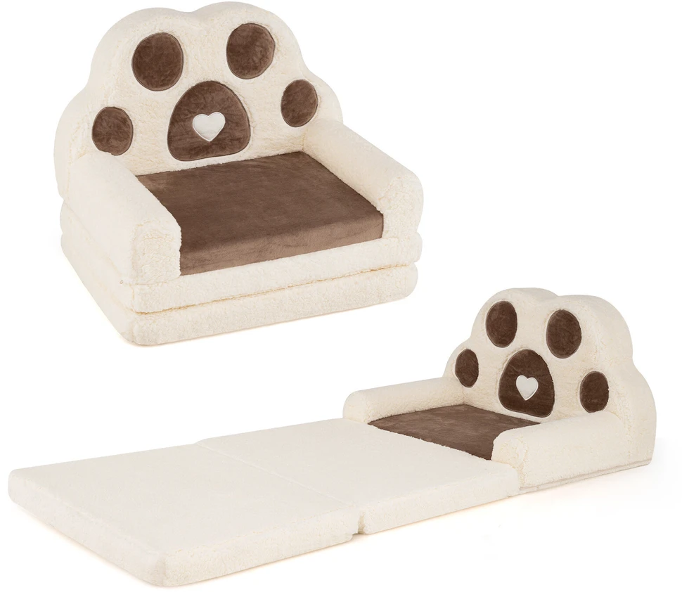 Promotions Konvertuojamas vaikų sofa-loungeris 57,2x43,2x35,6 cm ruda/kreminė