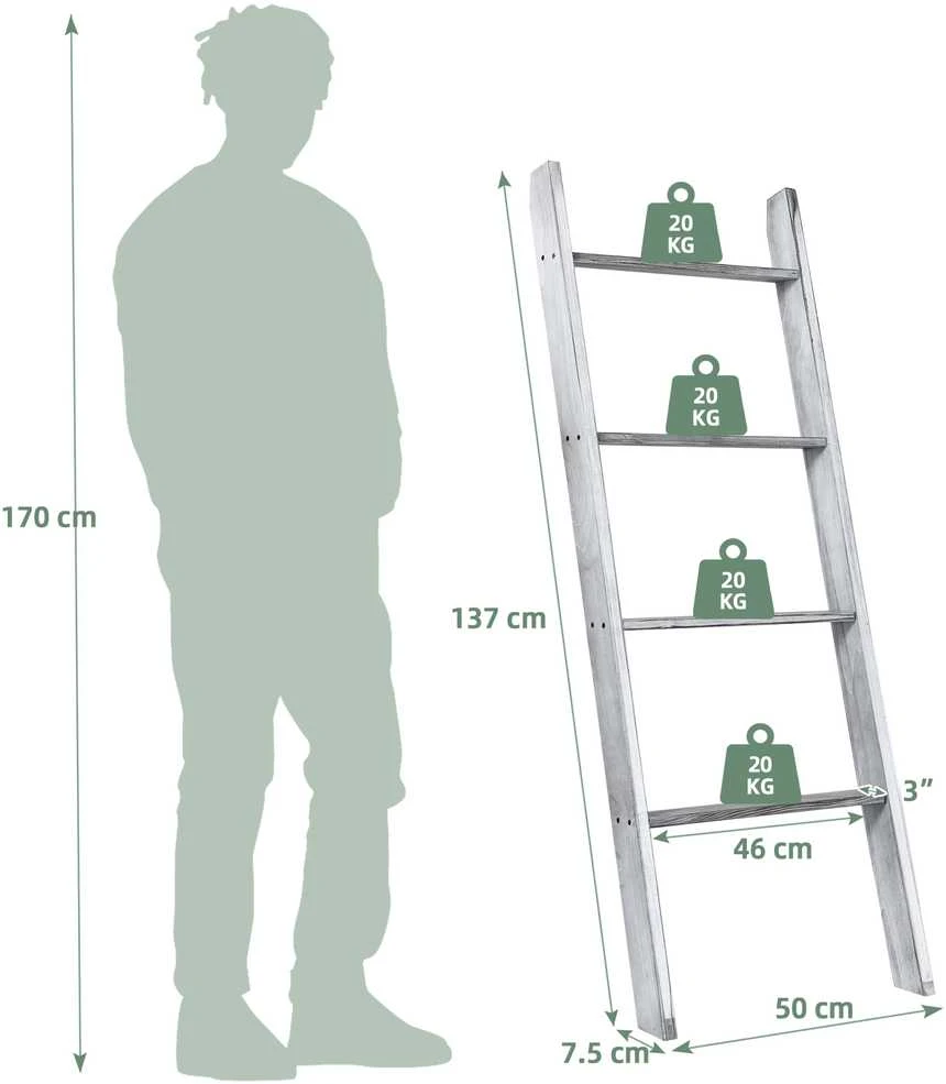 Promotions Kopėtinis lentynas, 50x7.5x137 cm, Pilka, Medinė saugykla