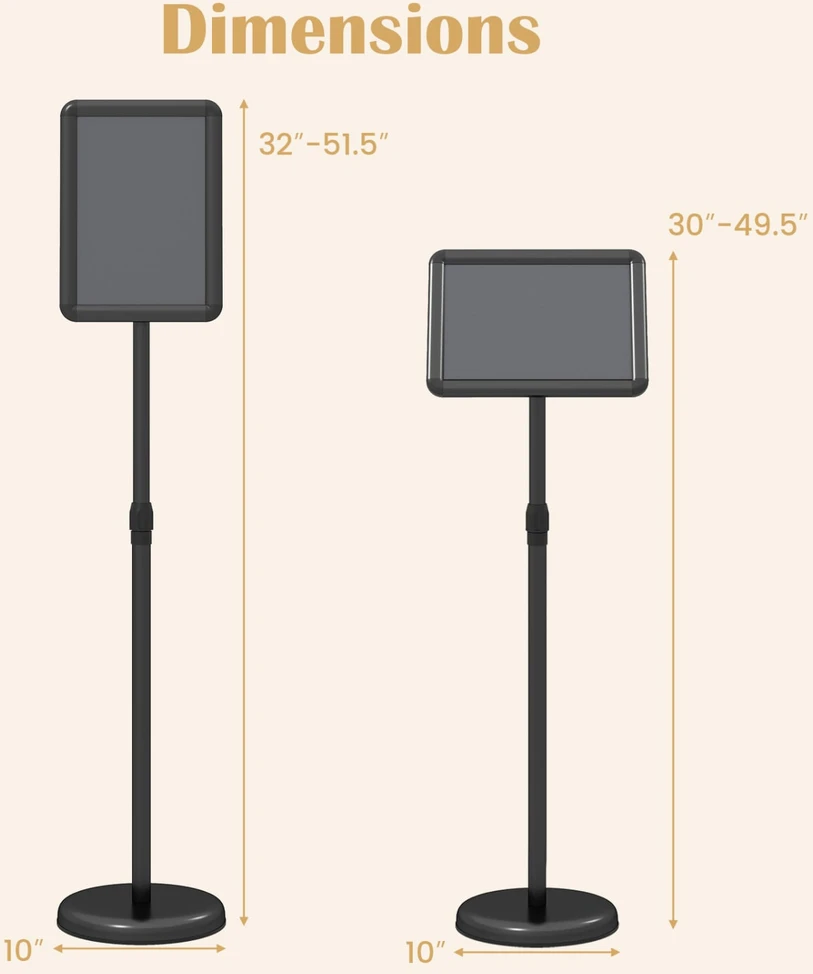 Promotions Laikiklio stovas, reguliuojamo aukščio 76-131 cm, juodas