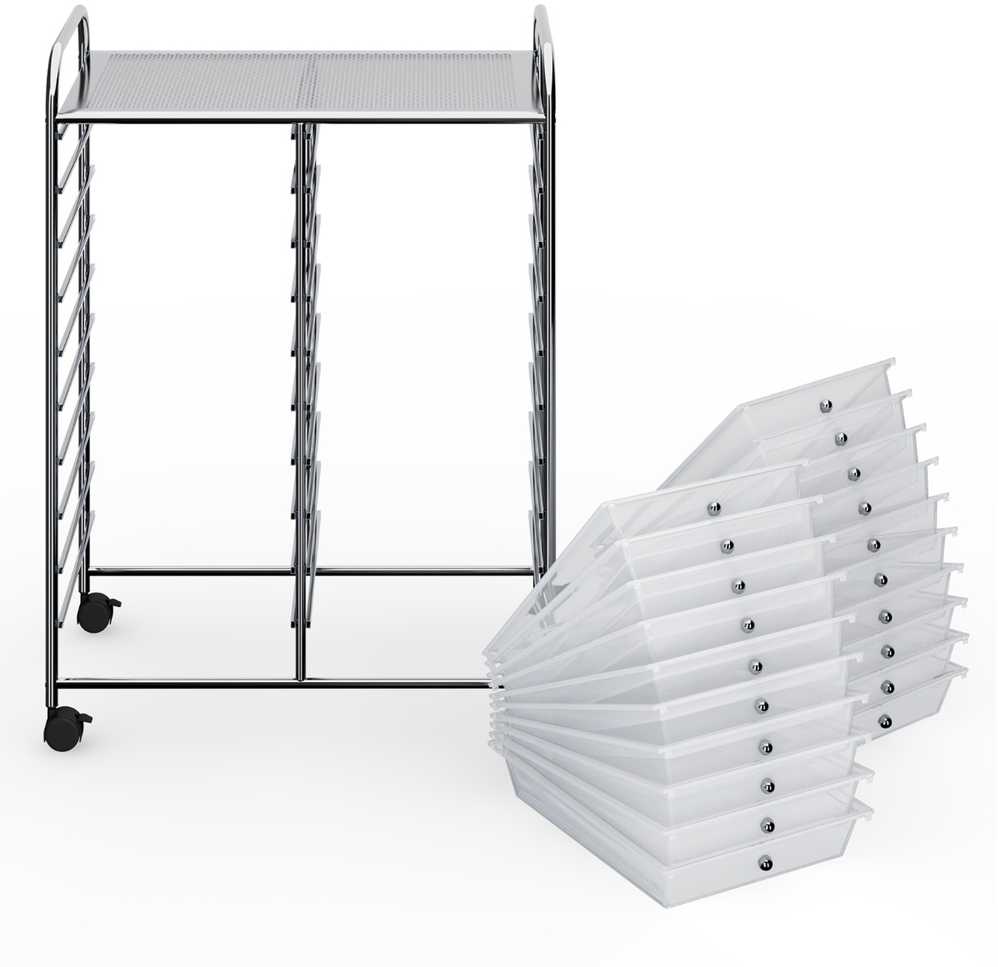 Promotions Laikymo vežimėlis, 63.5x38.1x86.4 cm, Balta, Juoda