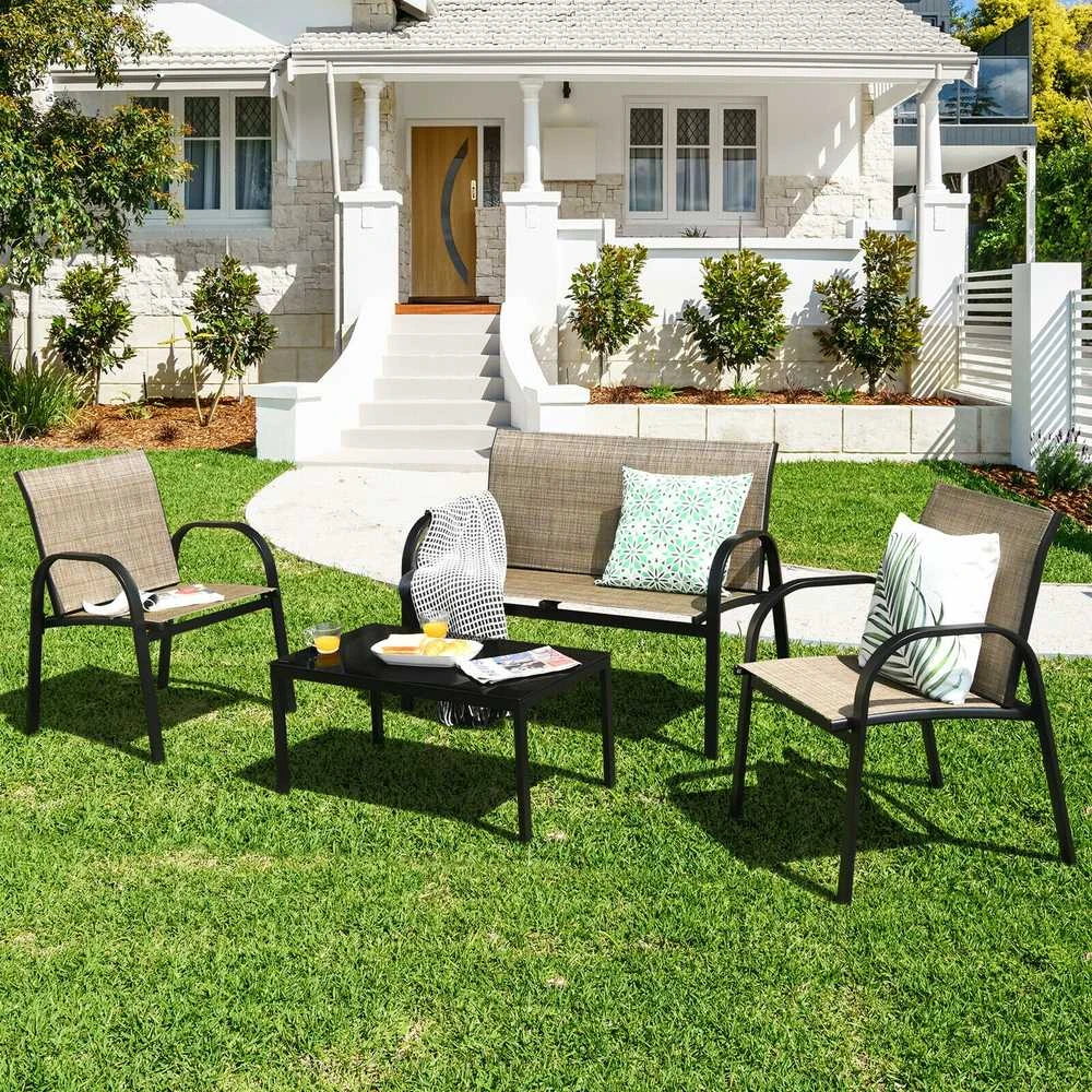 Promotions Lauko baldų komplektas, 107,9x61,9x80 cm dvivietė sofa, 63,5x45x37,1 cm arbatos staliukas, juoda pilka
