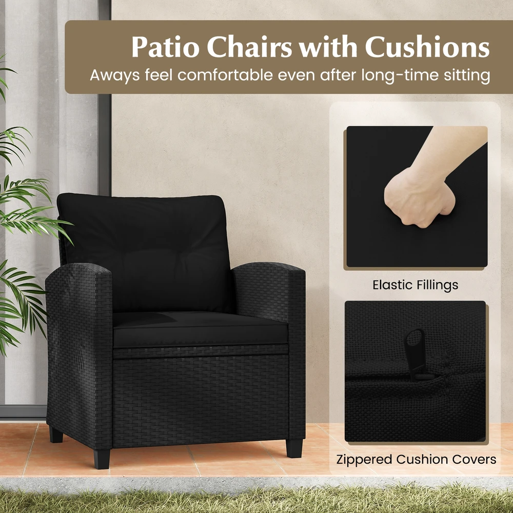Promotions Lauko baldų komplektas 3 vnt juodos spalvos