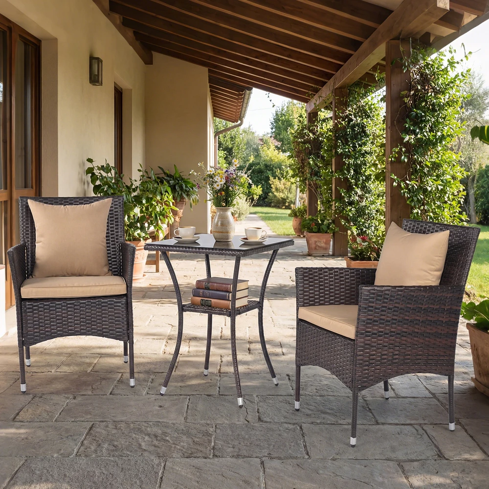 Promotions Lauko baldų komplektas 63.5x61x85.1 cm Rudas rotangas
