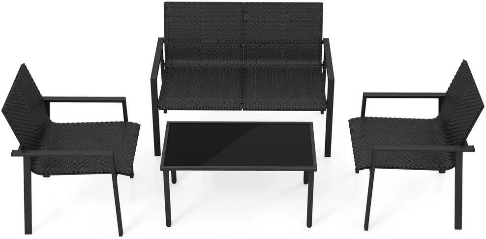 Promotions Lauko baldų komplektas, 67,3x116,8x83,8 cm dvivietė sofa, 67,3x63,5x83,8 cm kėdė, 90,2x50,8x44,5 cm kavos staliukas, ruda