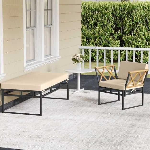 Promotions Lauko baldų komplektas, 75x65x66 cm, ruda, akacijos mediena