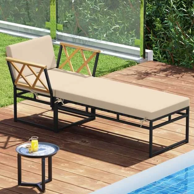 Promotions Lauko baldų komplektas, 75x65x66 cm, ruda, akacijos mediena