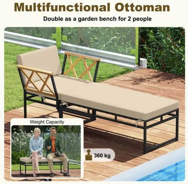 Promotions Lauko baldų komplektas, 75x65x66 cm, ruda, akacijos mediena