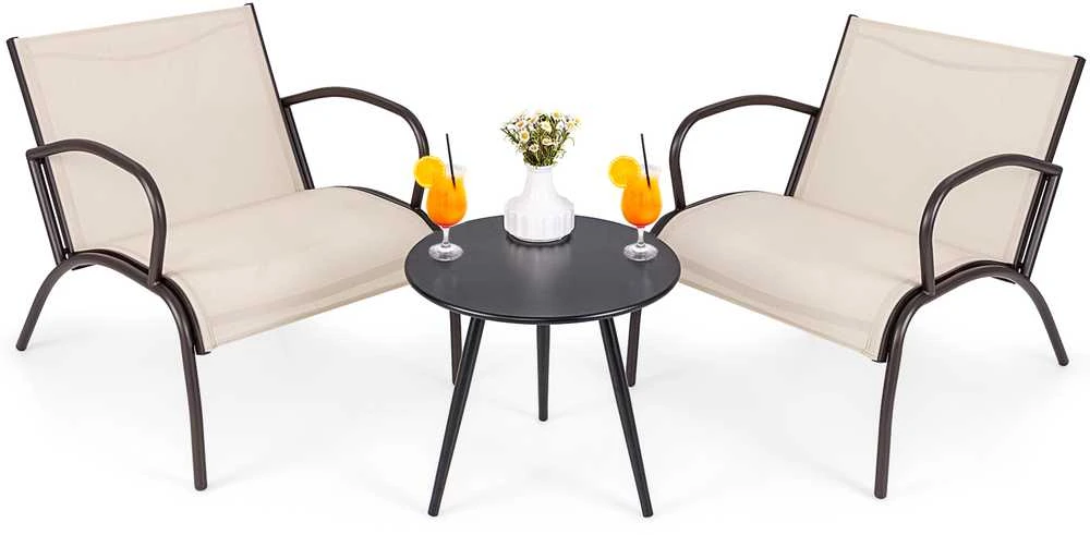 Lauko baldų komplektas Promotions Kiemo bistro komplektas, 81x63x73 cm kėdė, 50x46 cm stalas, Juoda, Ruda