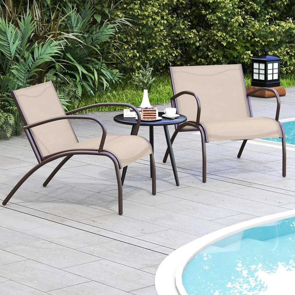 Lauko baldų komplektas Promotions Kiemo bistro komplektas, 81x63x73 cm kėdė, 50x46 cm stalas, Juoda, Ruda