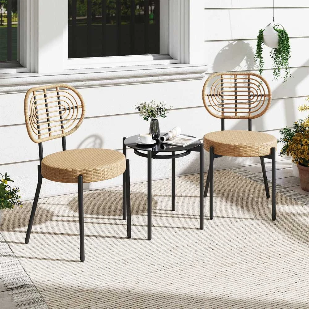 Lauko baldų komplektas Promotions Lauko bistro komplektas, 3 dalys, 57.5x45.5x82 cm, ruda, PE vytelė