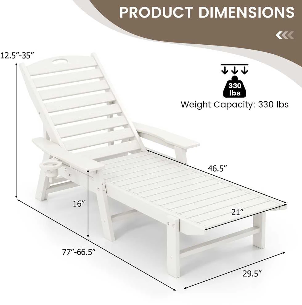 Promotions Lauko gultas, HDPE, 195.6x29.5x31.8 cm, baltas