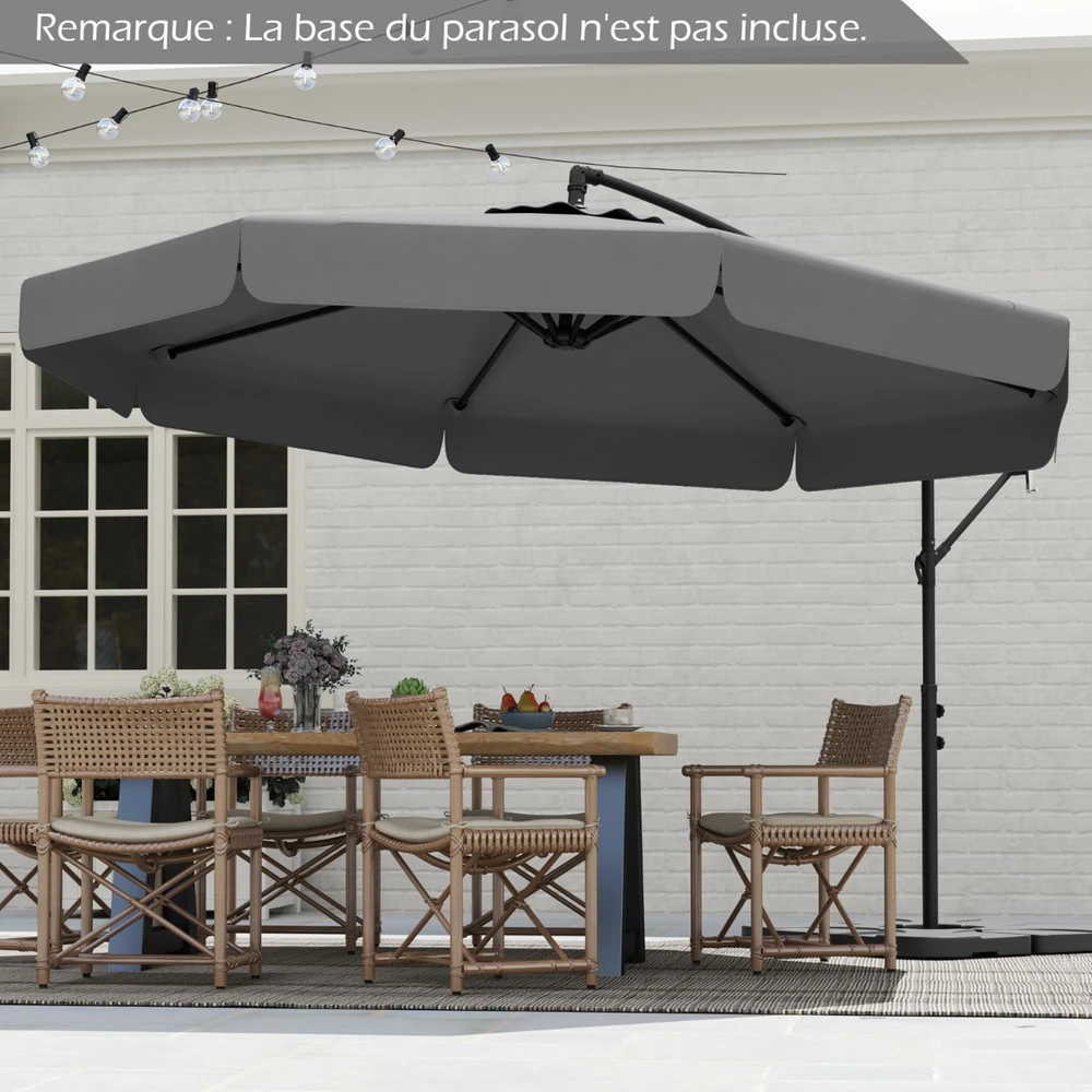 Promotions Lauko kampinis skėtis 290x250 cm Pilkas