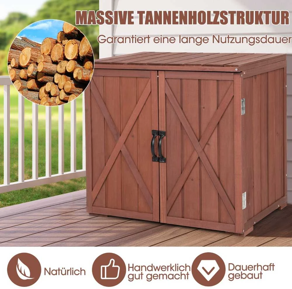 Promotions Lauko medinė sandėliavimo spintelė, 77,5x55,9x72,4 cm, ruda