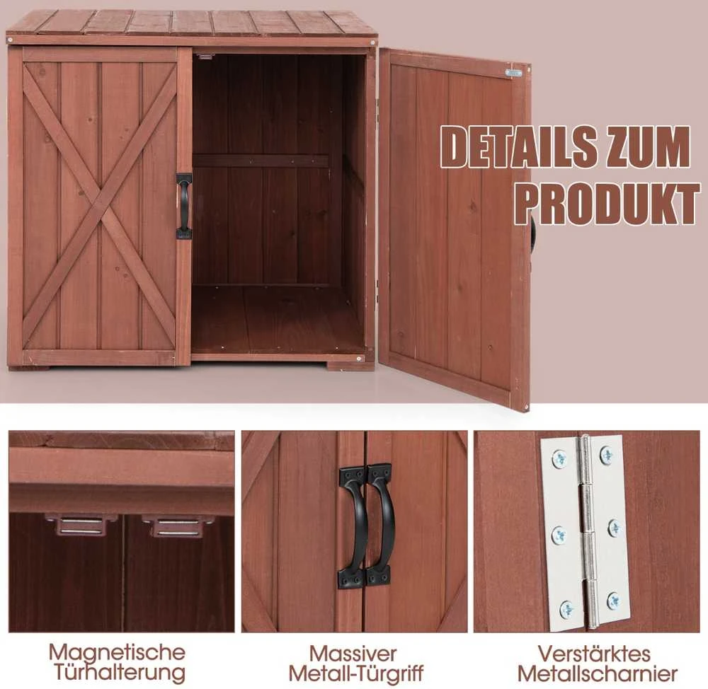 Promotions Lauko medinė sandėliavimo spintelė, 77,5x55,9x72,4 cm, ruda