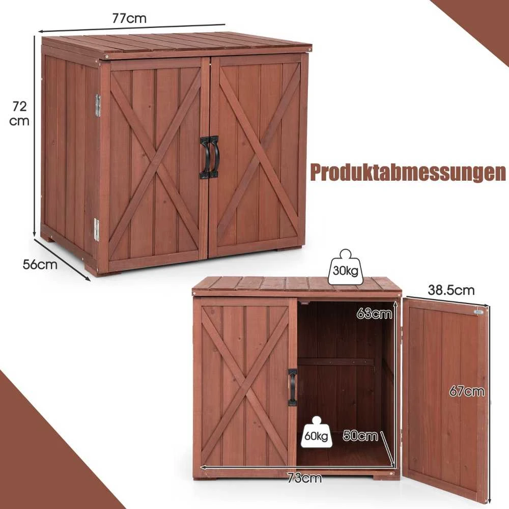 Promotions Lauko medinė sandėliavimo spintelė, 77,5x55,9x72,4 cm, ruda