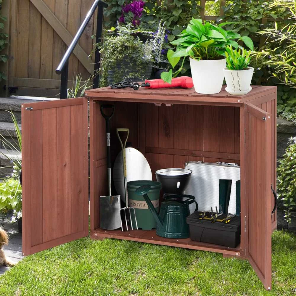 Promotions Lauko medinė sandėliavimo spintelė, 77,5x55,9x72,4 cm, ruda