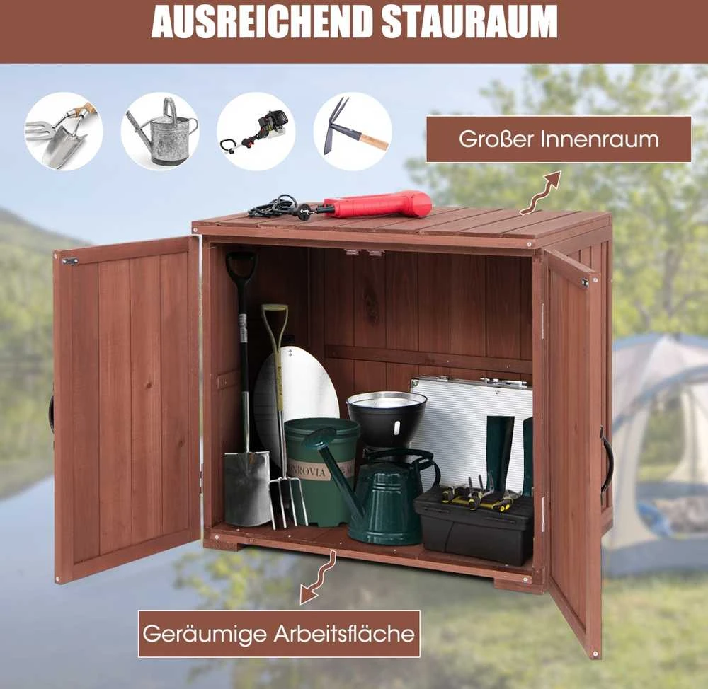 Promotions Lauko medinė sandėliavimo spintelė, 77,5x55,9x72,4 cm, ruda