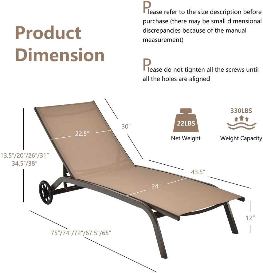 Promotions Lauko poilsio gultas, 190,5x61x34,3 cm, juodas