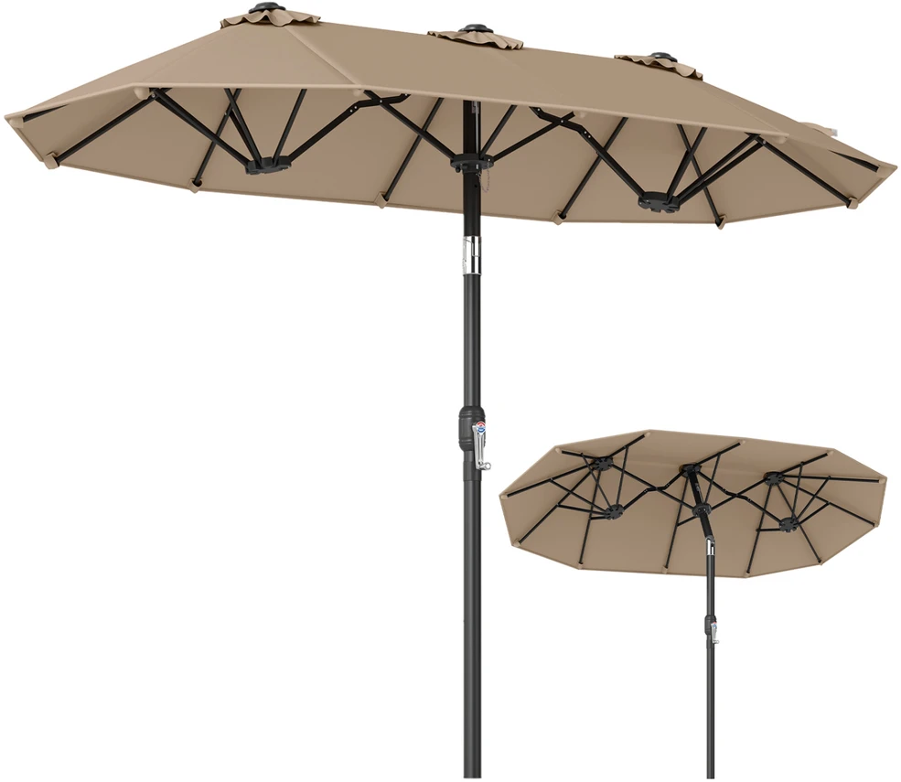 Promotions Lauko skėtis 305x161x219 cm Rudas Poliesterio audinys