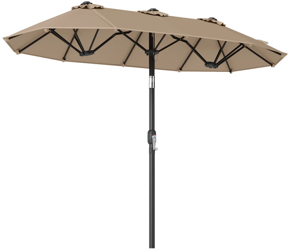 Promotions Lauko skėtis 305x161x219 cm Rudas Poliesterio audinys