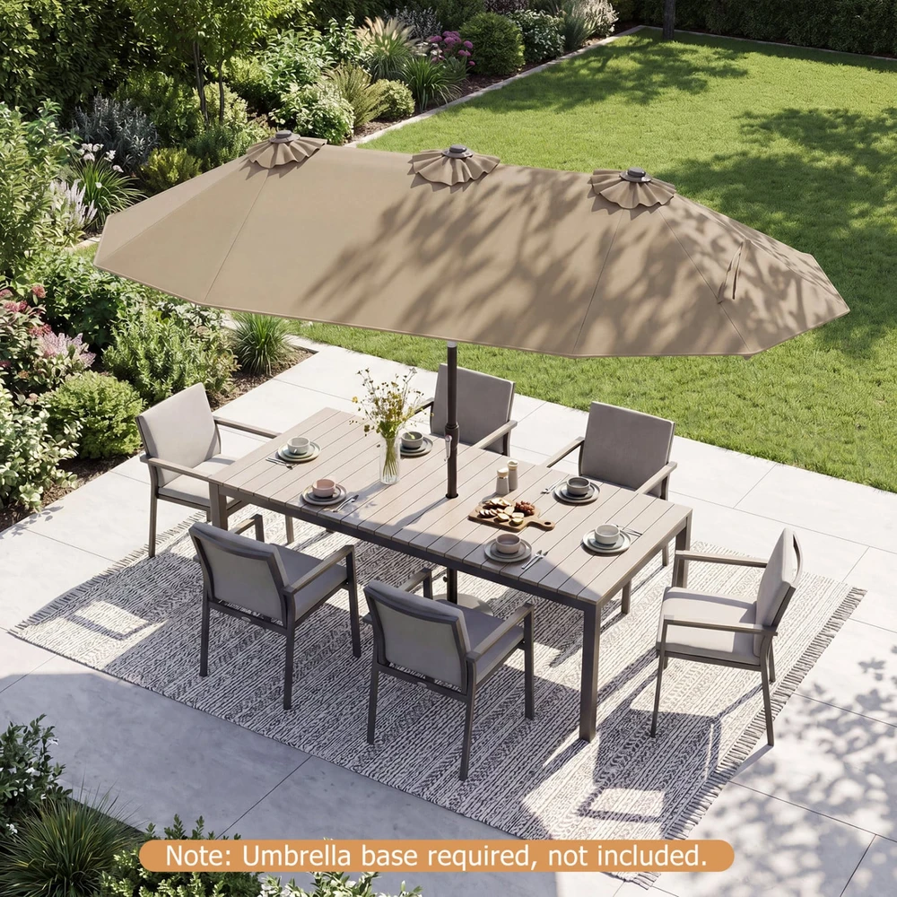 Promotions Lauko skėtis 305x161x219 cm Rudas Poliesterio audinys
