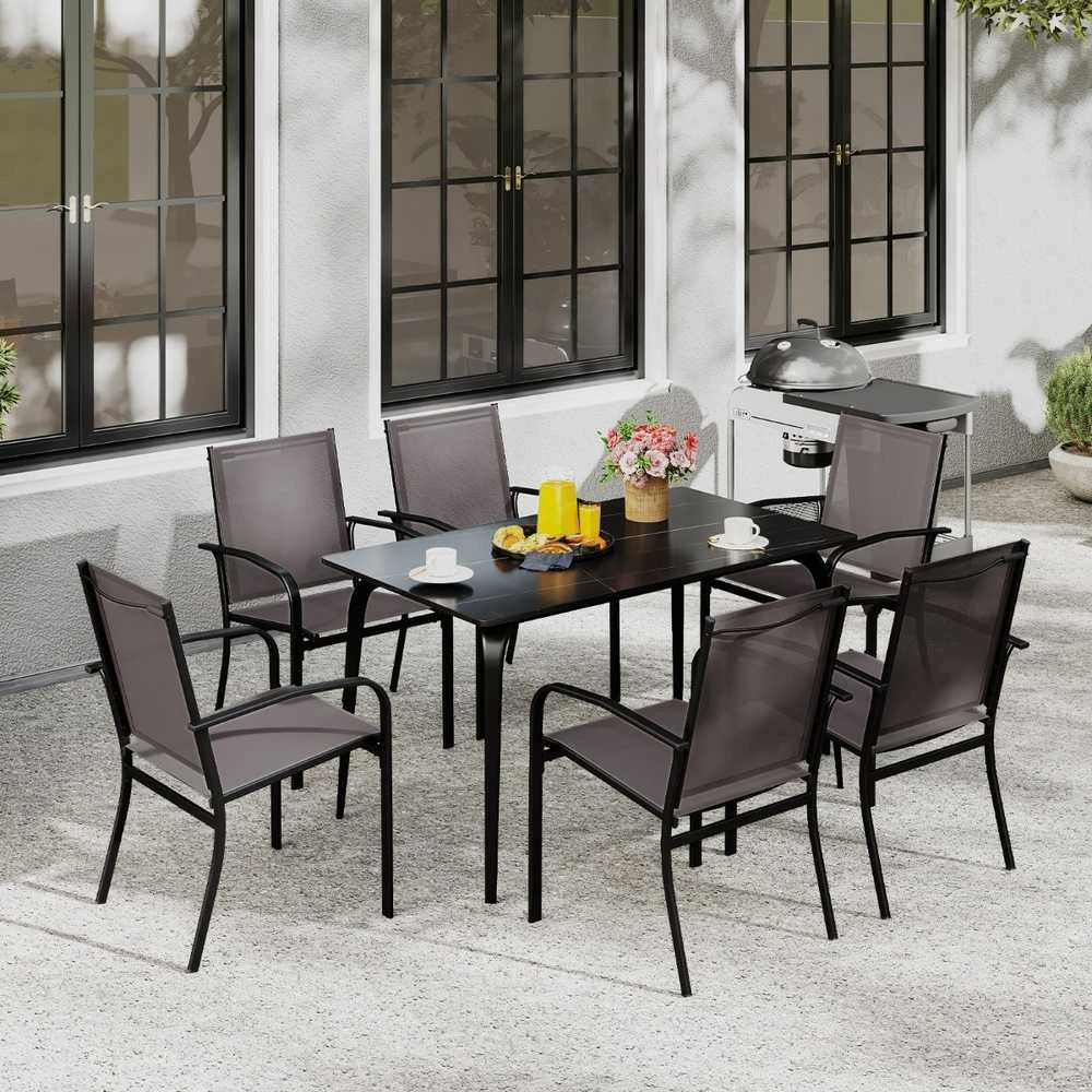 Promotions Lauko valgomojo kėdės, 61x57.5x89 cm, pilkos spalvos