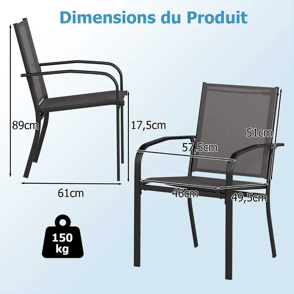Promotions Lauko valgomojo kėdės, 61x57.5x89 cm, pilkos spalvos