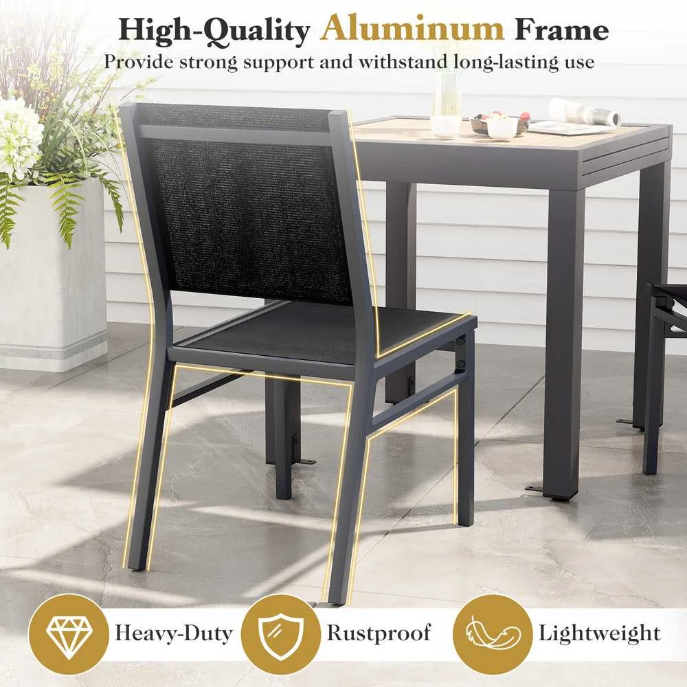 Promotions Lauko valgomojo kėdės, 61x45.7x87.6 cm, juodos spalvos
