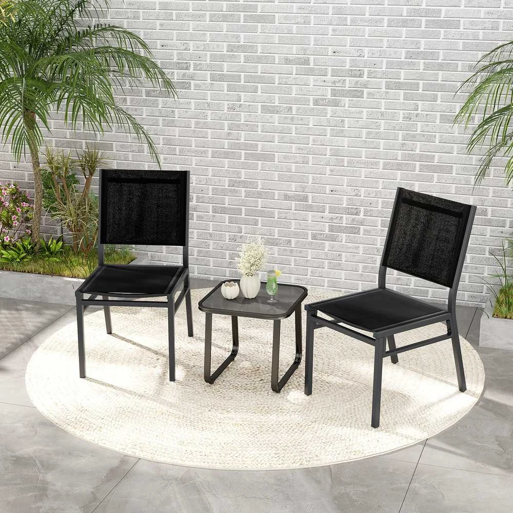 Promotions Lauko valgomojo kėdės, 61x45.7x87.6 cm, juodos spalvos