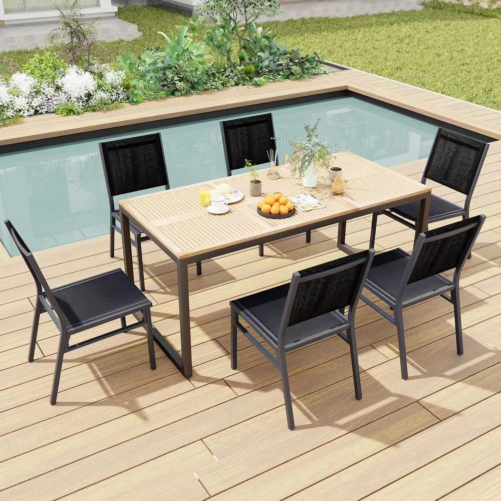Promotions Lauko valgomojo kėdės, 61x45.7x87.6 cm, juodos spalvos