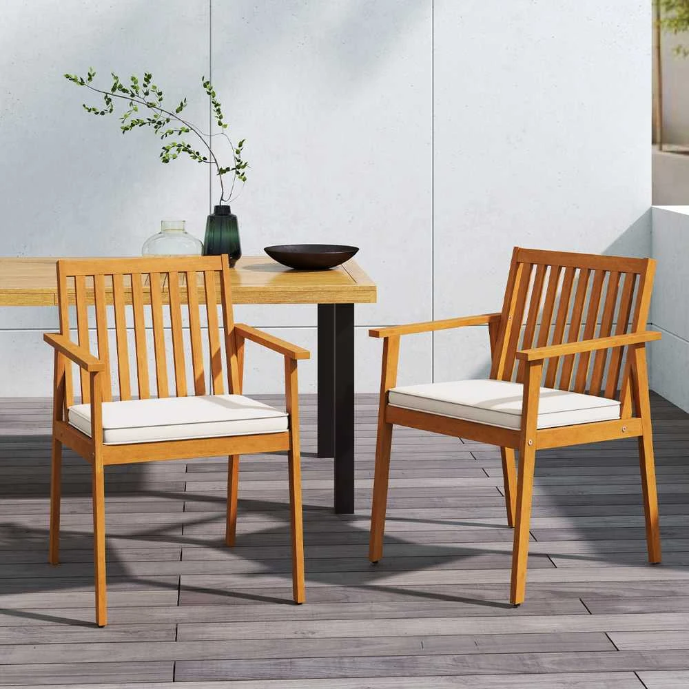 Promotions Lauko valgomojo kėdės 64x59x86 cm natūralios, akacijos mediena