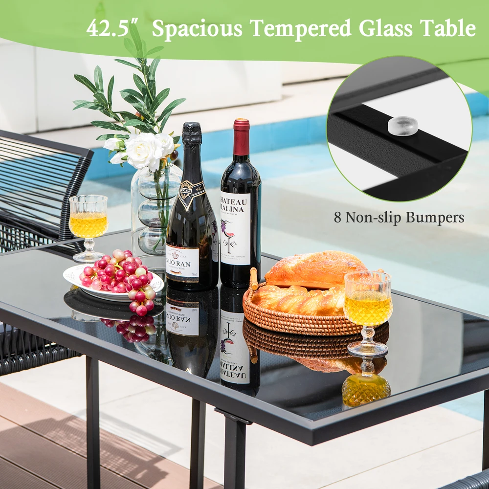 Promotions Lauko valgomojo komplektas 3 dalių 52x61x85.1 cm Juodas