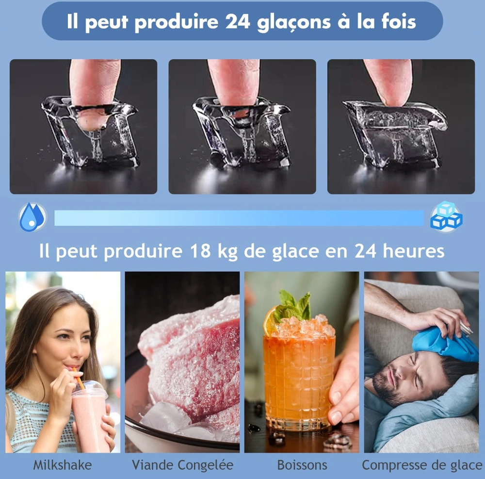 Promotions Ledo kubelių gamintojas 3,2 L 25x36x38 cm sidabro spalvos