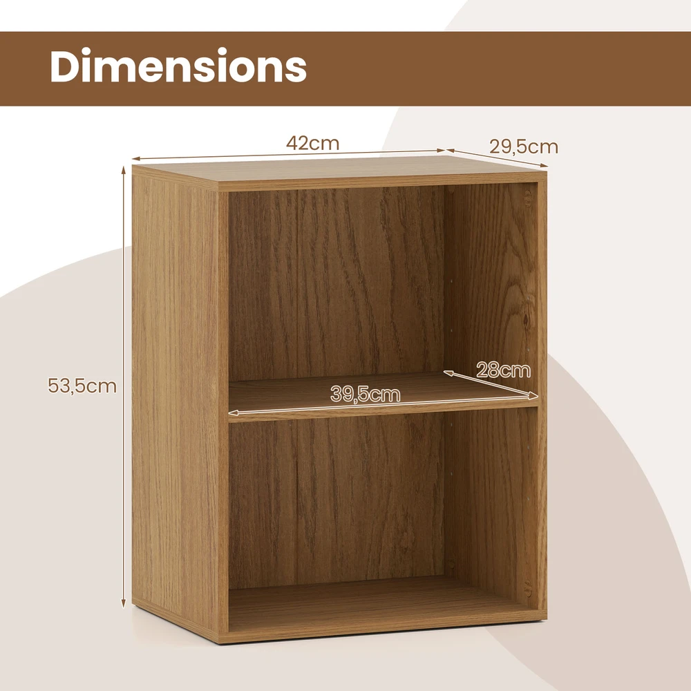 Promotions Lentyna 2-kubių, 3-lygių reguliuojama lentyna 42x29,5x53,5 cm natūrali