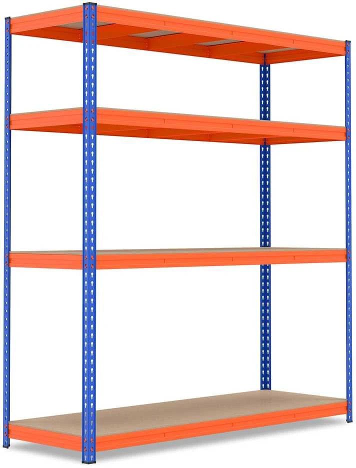 Promotions Lentynų stelažas, 4 pakopų reguliuojamos metalinės lentynos, 181x61x203 cm, oranžinė, didelės apkrovos sandėliavimas