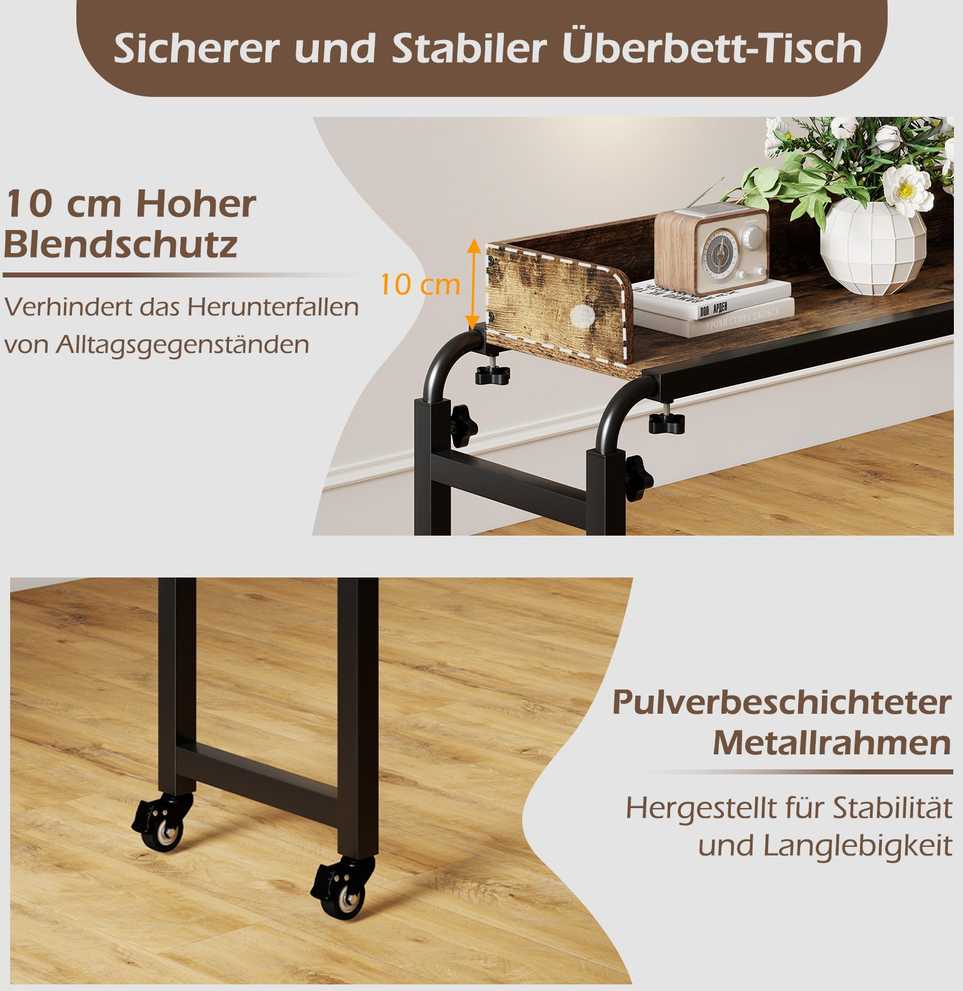 Promotions Stalas lovai, 135,5-206x40x73,5-102,5 cm, Rudas ir Juodas