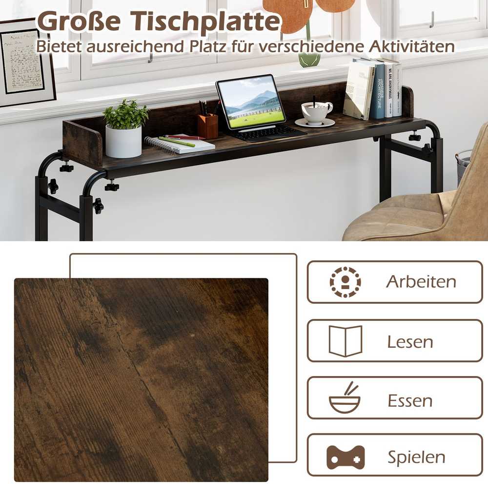 Promotions Stalas lovai, 135,5-206x40x73,5-102,5 cm, Rudas ir Juodas