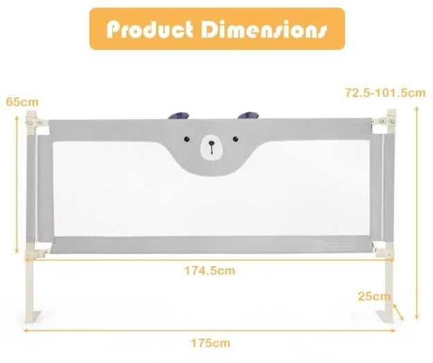 Promotions Lovos turėklas, 175x25x101.5 cm, pilka, reguliuojamo aukščio