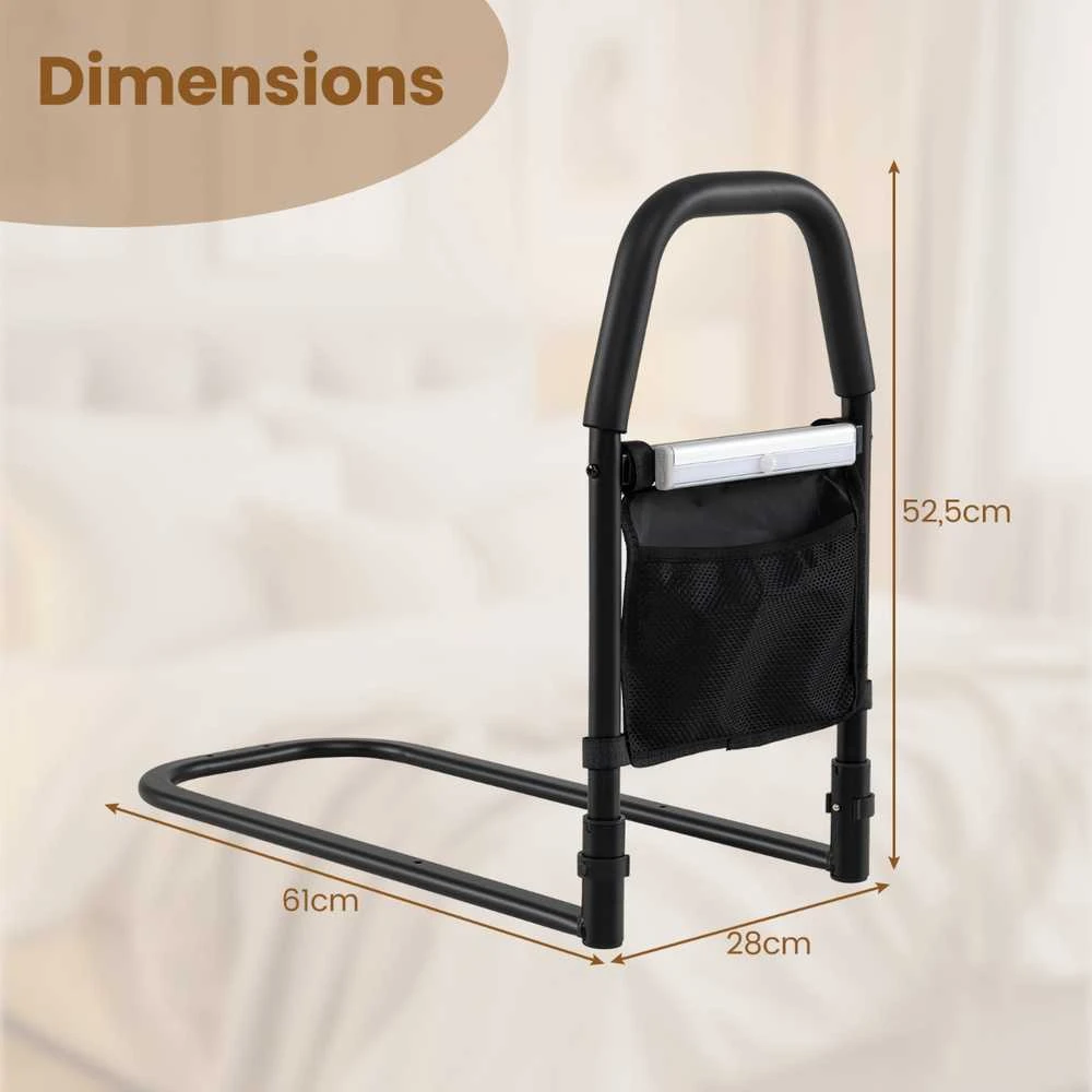 Promotions Lovos turėklas, 61x28x52,5 cm, juoda, metalas, saugos rankena su laikymo vieta