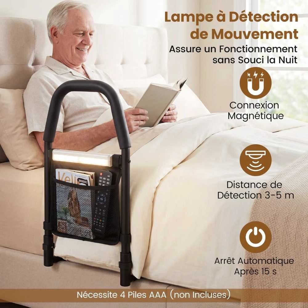 Promotions Lovos turėklas, 61x28x52,5 cm, juoda, metalas, saugos rankena su laikymo vieta