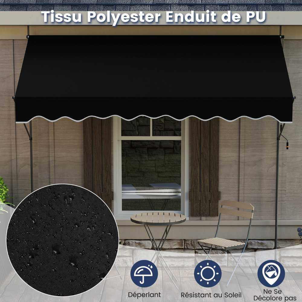 Promotions Markizė, 300x120x210-300 cm, Juoda