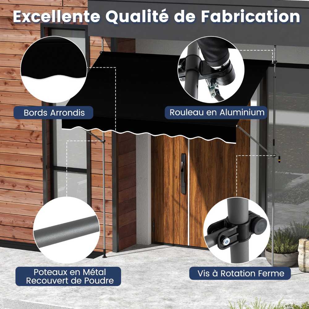 Promotions Markizė, 300x120x210-300 cm, Juoda