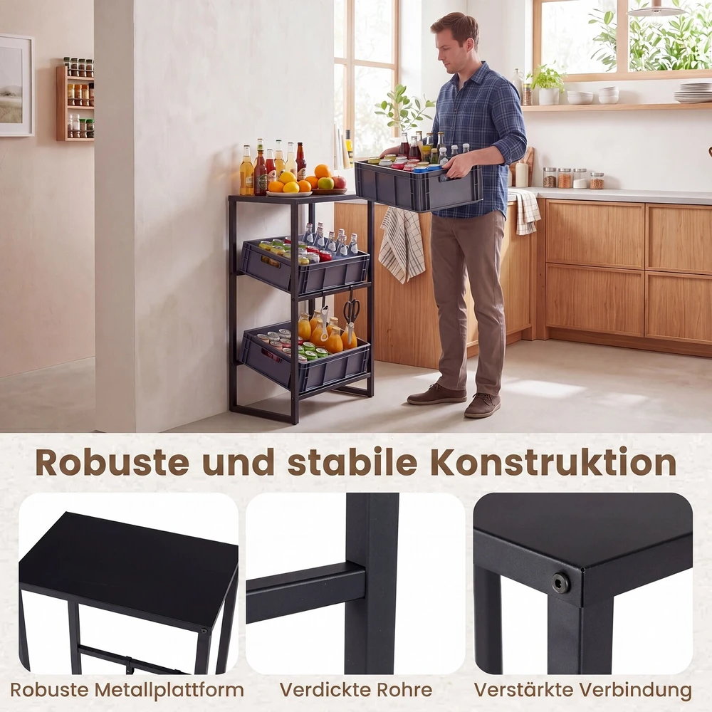 Promotions Metalinis sandėliavimo stovas su lentyna 47x32x102 cm juodas