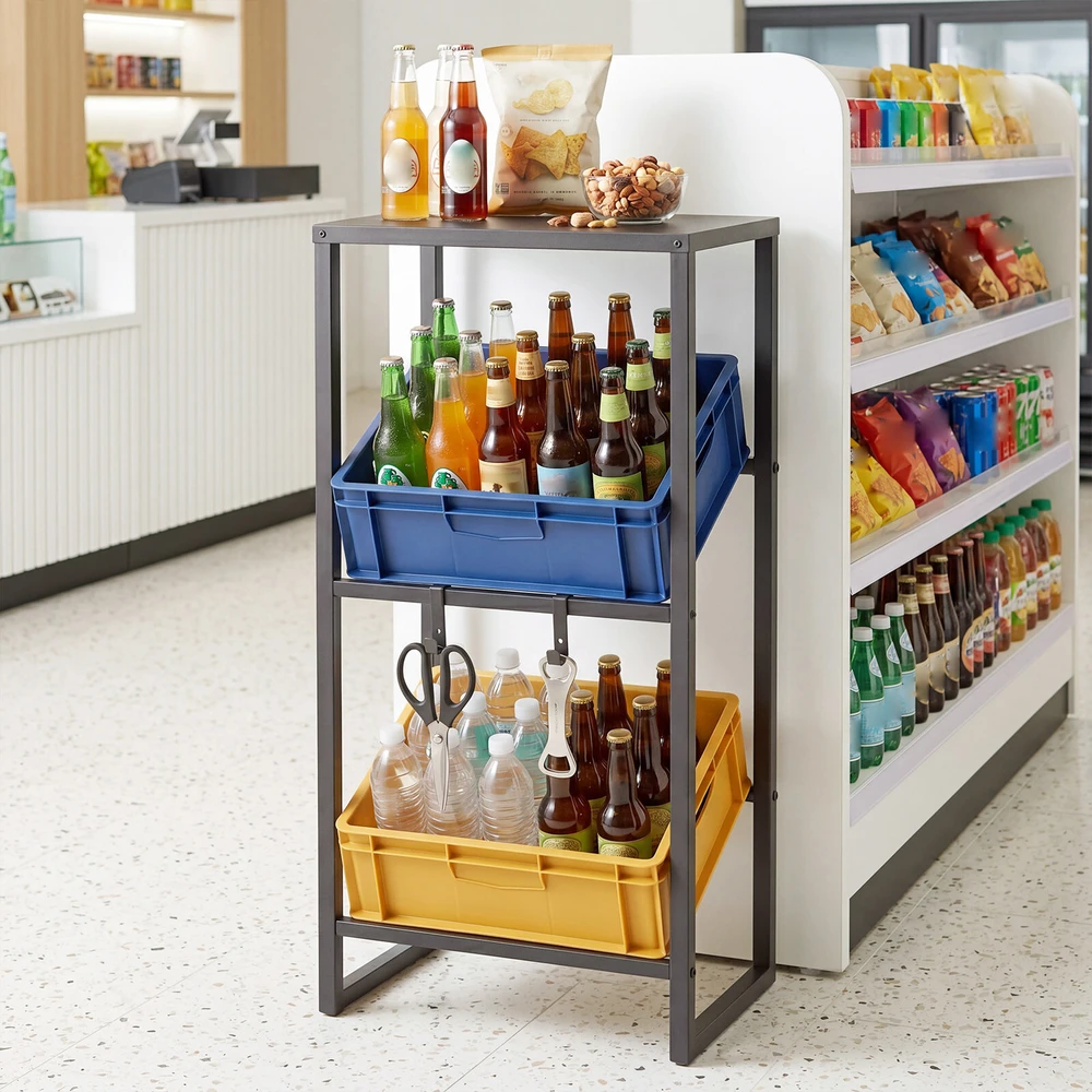 Promotions Metalinis sandėliavimo stovas su lentyna 47x32x102 cm juodas