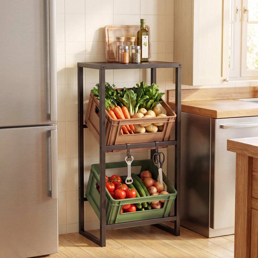 Promotions Metalinis sandėliavimo stovas su lentyna 47x32x102 cm juodas