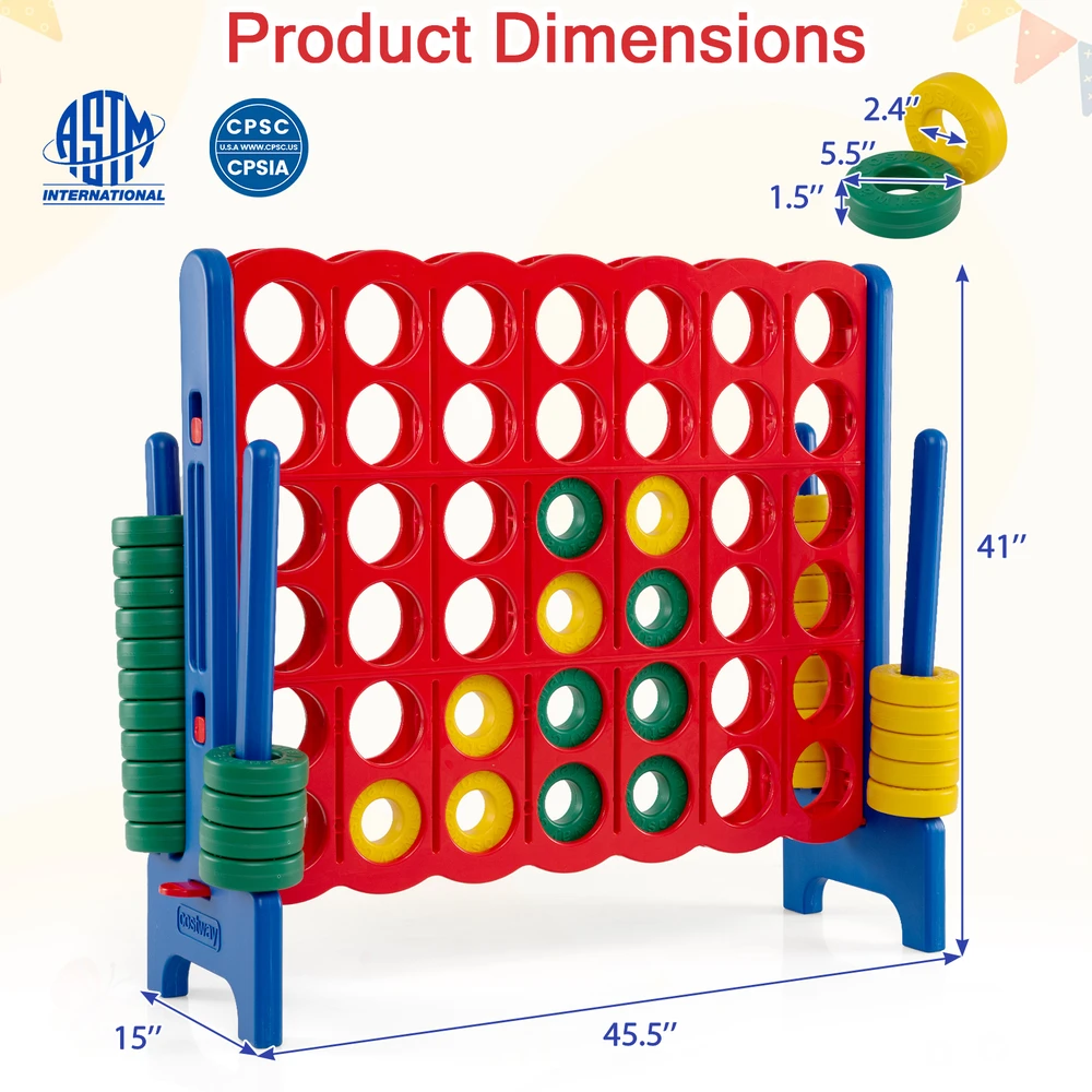 Promotions Milžiniškas 4 eilės žaidimas, rinkinys 46,5x16,5x40,5 cm, mėlynas