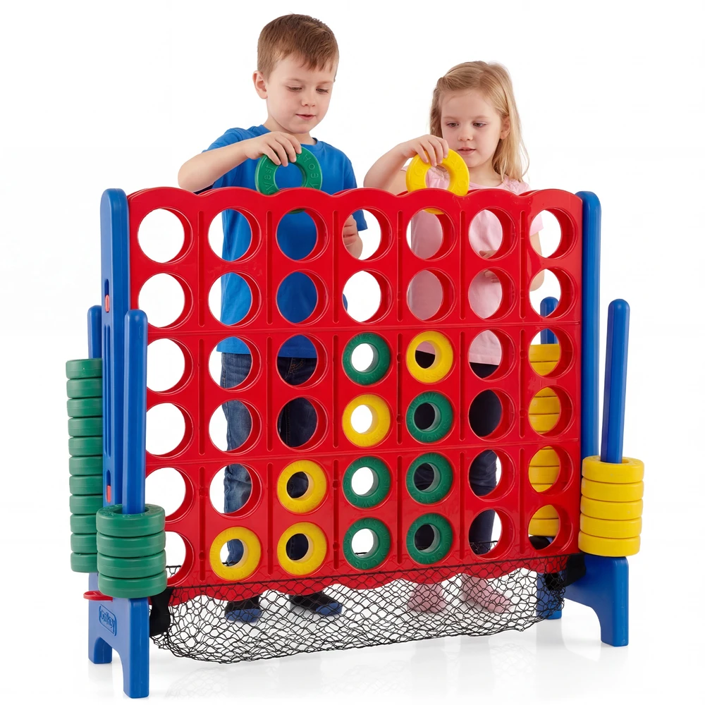 Promotions Milžiniškas 4 eilutėje žaidimo rinkinys 42 dalys 124,5x38x101,6 cm raudona/mėlyna